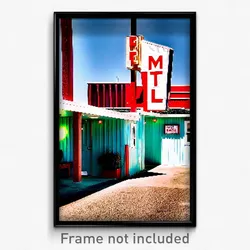 Pixel Art Poster - Simplistic Motel (8 Bit Psychedelic Trippy Video Game Print)