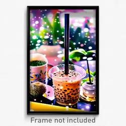 Pixel Art Poster - Complex Bubble Tea (8 Bit Psychedelic Video Game Print)