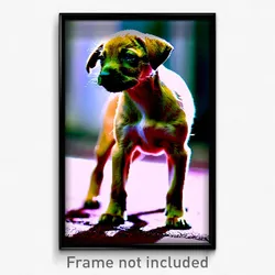 Pixel Art Poster - Narrow Puppy (8 Bit Psychedelic Trippy Video Game Print)