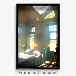 Pixel Art Poster - Sunny Room (8 Bit Psychedelic Trippy Weird Video Game Print)