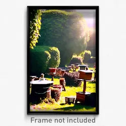 Pixel Art Poster - Familiar Apiary (8 Bit Psychedelic Trippy Video Game Print)