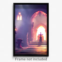Pixel Art Poster - Upbeat Sepulchre (8 Bit Psychedelic Trippy Video Game Print)