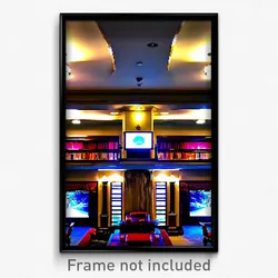 Pixel Art Poster - Majestic Entertainment Room (8 Bit Video Game Print)