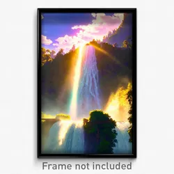 Pixel Art Poster - Heavenly Falls (8 Bit Psychedelic Trippy Video Game Print)