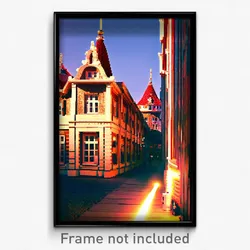 Pixel Art Poster - Vibrating Swedish Architecture (8 Bit Video Game Print)