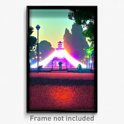 Pixel Art Poster - Strange Park (8 Bit Psychedelic Trippy Video Game Print)