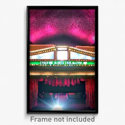 Pixel Art Poster - Crazy Movie Theatre (8 Bit Psychedelic Video Game Print)