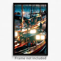 Pixel Art Poster - Bustling Mooring (8 Bit Psychedelic Trippy Video Game Print)