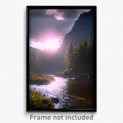 Pixel Art Poster - Watery Loch (8 Bit Psychedelic Trippy Weird Video Game Print)