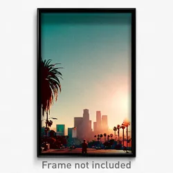 Pixel Art Poster - Creative Los Angeles (8 Bit Psychedelic Video Game Print)