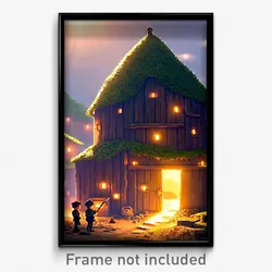Pixel Art Poster - Unusual Hovel (8 Bit Psychedelic Trippy Video Game Print)
