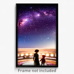 Pixel Art Poster - Starry Meeting Place (8 Bit Psychedelic Video Game Print)