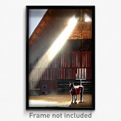 Pixel Art Poster - Impressive Barn (8 Bit Psychedelic Trippy Video Game Print)
