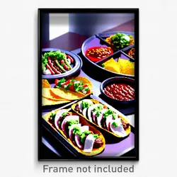Pixel Art Poster - Accurate Tacos (8 Bit Psychedelic Trippy Video Game Print)