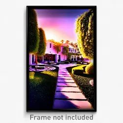Pixel Art Poster - Spectacular Yard (8 Bit Psychedelic Trippy Video Game Print)