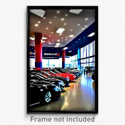 Pixel Art Poster - Hard To Find Car Dealership (8 Bit Video Game Print)
