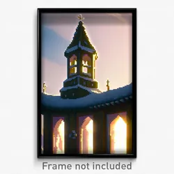 Pixel Art Poster - Frozen Belfry (8 Bit Psychedelic Trippy Video Game Print)