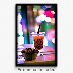 Pixel Art Poster - Standard Bubble Tea (8 Bit Psychedelic Video Game Print)