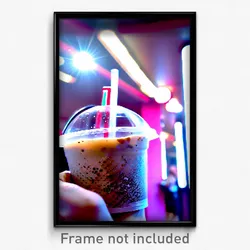 Pixel Art Poster - Active Bubble Tea (8 Bit Psychedelic Trippy Video Game Print)