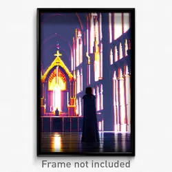 Pixel Art Poster - Complex Cathedral (8 Bit Psychedelic Trippy Video Game Print)