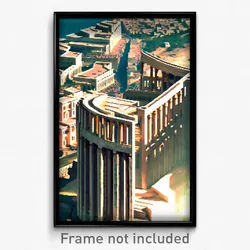 Pixel Art Poster - Clear Acropolis (8 Bit Psychedelic Trippy Video Game Print)