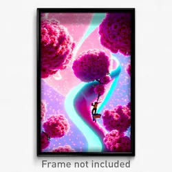 Pixel Art Poster - Rosy Expanse (8 Bit Psychedelic Trippy Video Game Print)