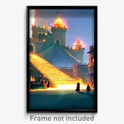 Pixel Art Poster - Frightening Fortress (8 Bit Psychedelic Video Game Print)