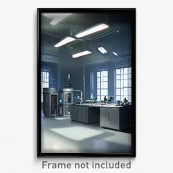 Pixel Art Poster - Gray Laboratory (8 Bit Psychedelic Trippy Video Game Print)