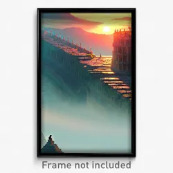 Pixel Art Poster - Vast Ramparts (8 Bit Psychedelic Trippy Video Game Print)