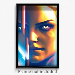 Pixel Art Poster - Detailed Face (8 Bit Psychedelic Trippy Video Game Print)