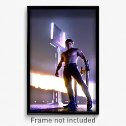 Pixel Art Poster - Infamous Stand (8 Bit Psychedelic Trippy Video Game Print)
