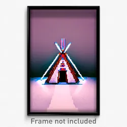 Pixel Art Poster - Original Wigwam (8 Bit Psychedelic Trippy Video Game Print)