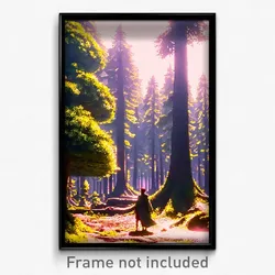 Pixel Art Poster - Memorable Forest (8 Bit Psychedelic Trippy Video Game Print)