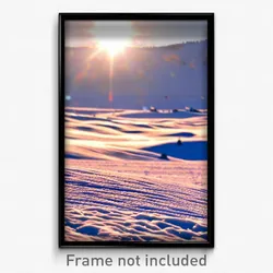 Pixel Art Poster - Sunny Snowfields (8 Bit Psychedelic Trippy Video Game Print)