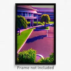 Pixel Art Poster - Noteworthy Campus (8 Bit Psychedelic Trippy Video Game Print)