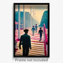 Pixel Art Poster - Striped County (8 Bit Psychedelic Trippy Video Game Print)