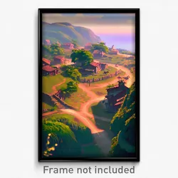 Pixel Art Poster - Rural Promontory (8 Bit Psychedelic Trippy Video Game Print)