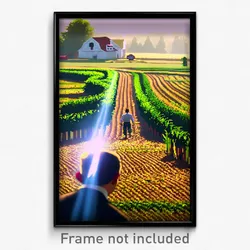 Pixel Art Poster - Noted Farm (8 Bit Psychedelic Trippy Weird Video Game Print)