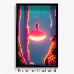 Pixel Art Poster - Cute Abyss (8 Bit Psychedelic Trippy Weird Video Game Print)