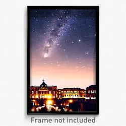 Pixel Art Poster - Starry Rome (8 Bit Psychedelic Trippy Weird Video Game Print)