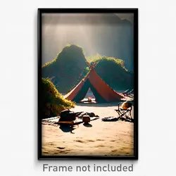 Pixel Art Poster - Worldly Bivouac (8 Bit Psychedelic Trippy Video Game Print)