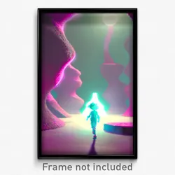 Pixel Art Poster - Squiggly Ego Exploration (8 Bit Psychedelic Video Game Print)