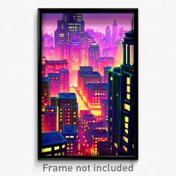 Pixel Art Poster - All Over The Place Exotic City (8 Bit Video Game Print)