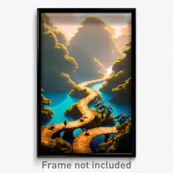 Pixel Art Poster - Enchanting Meander (8 Bit Psychedelic Video Game Print)