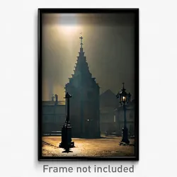 Pixel Art Poster - Infamous Almshouse (8 Bit Psychedelic Video Game Print)