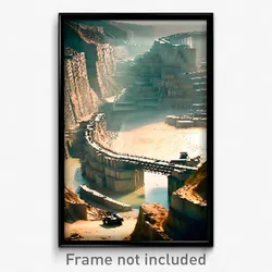 Pixel Art Poster - Worldly Quarry (8 Bit Psychedelic Trippy Video Game Print)