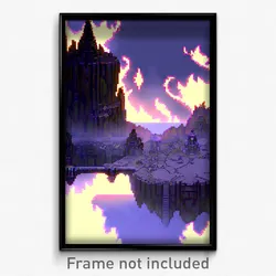 Pixel Art Poster - Elaborate Outland (8 Bit Psychedelic Trippy Video Game Print)
