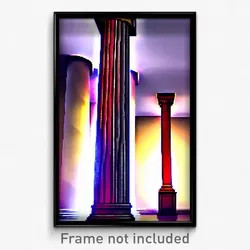 Pixel Art Poster - Adventurous Column (8 Bit Psychedelic Video Game Print)