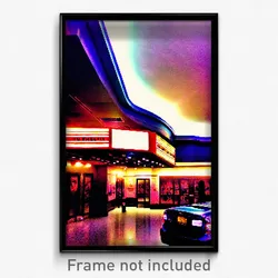 Pixel Art Poster - Glamorous Movie Theatre (8 Bit Psychedelic Video Game Print)
