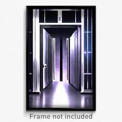 Pixel Art Poster - Silver Entrance (8 Bit Psychedelic Trippy Video Game Print)